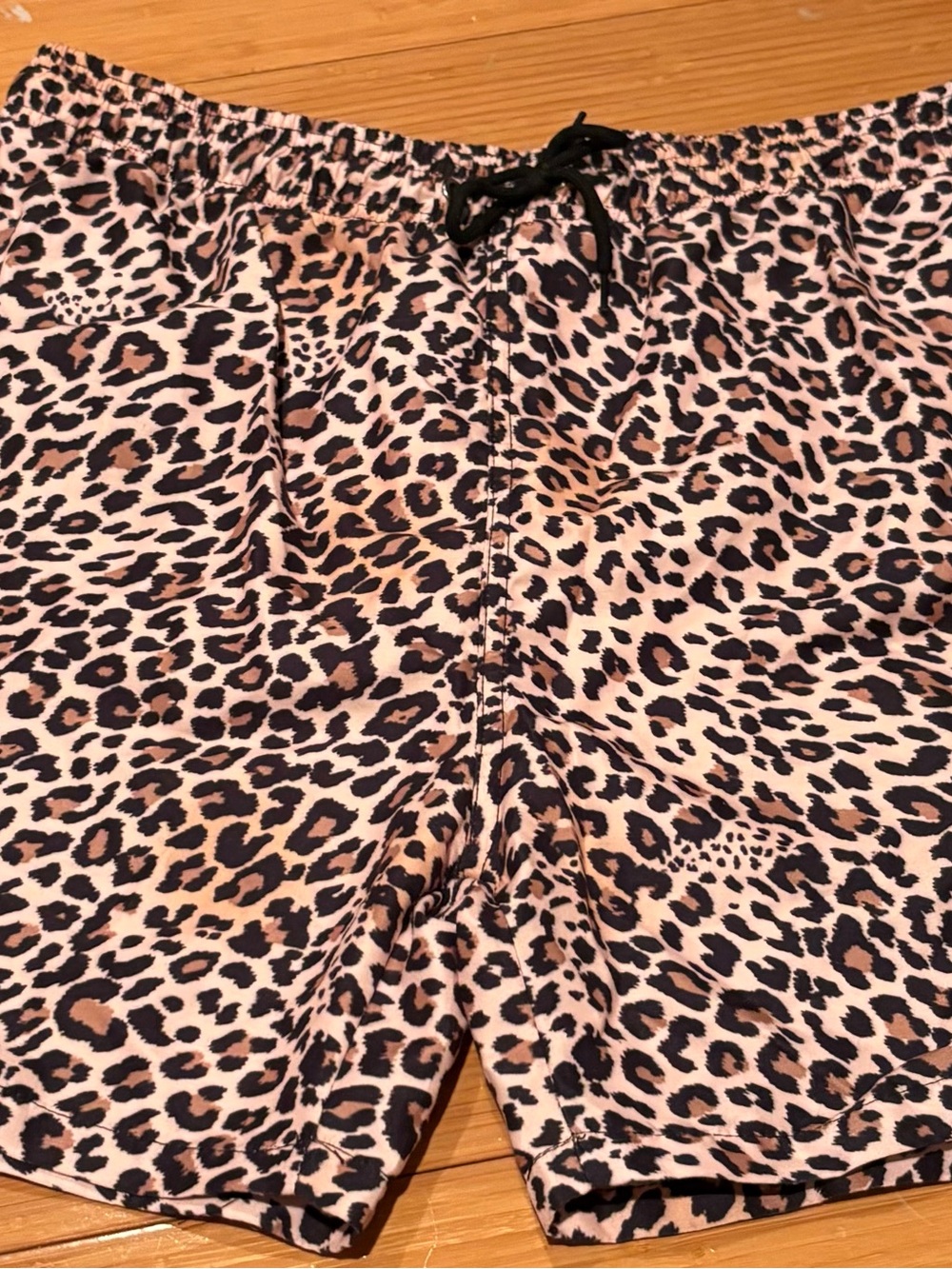 Othr Men’s Leopard Print Swim Trunks in Black and Tan